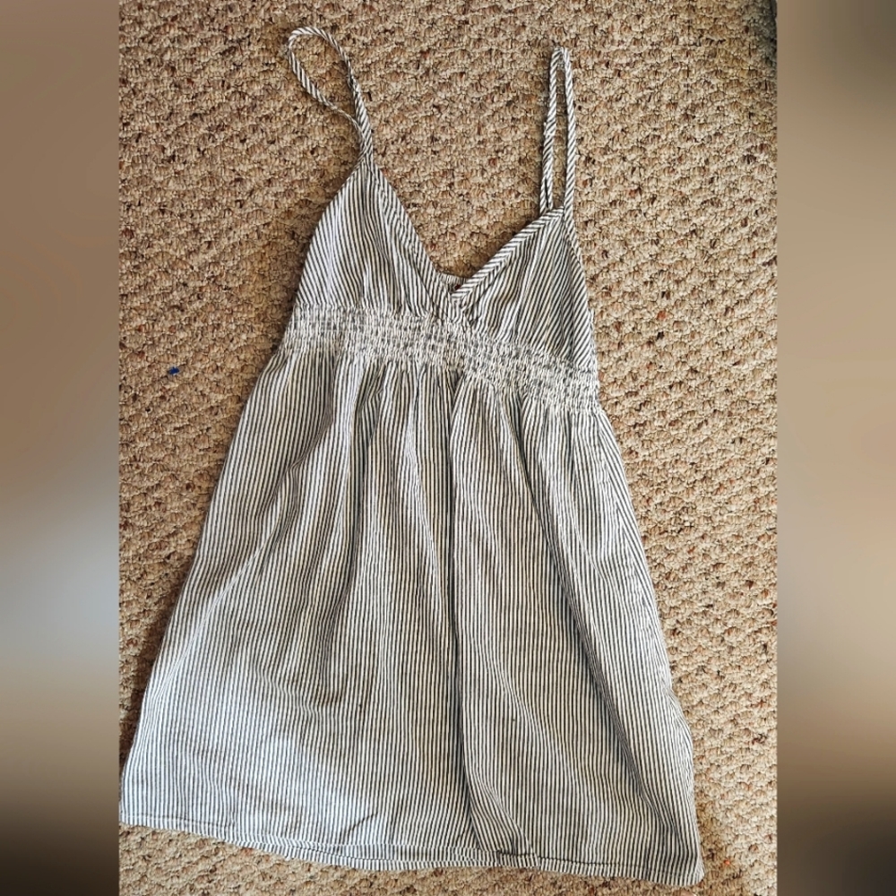 Brandy Melville Navy And White Striped Dress